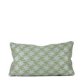 Hand-sewn green and rust plaid throw pillow with sage houndstooth reverse by Liz Saintsing in Charlotte North Carolina