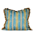 1950s French Maison Stripe Pillow with Tassel Fringe