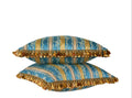 1950s French Maison Stripe Pillow with Tassel Fringe