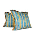 1950s French Maison Stripe Pillow with Tassel Fringe