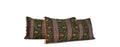 Decorative lumbar pillow made from a 1950s Belgian silk textile with floral stripe motifs and ombré beaded trim hand-sewn by Liz Saintsing in Charlotte North Carolina