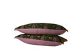 Decorative lumbar pillow made from a 1950s Belgian silk textile with floral stripe motifs and ombré beaded trim hand-sewn by Liz Saintsing in Charlotte North Carolina