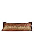 Luxury decorative lumbar pillow made from a rare 1720s French silk textile with floral motifs and silk brush fringe, hand-sewn by Liz Saintsing in Charlotte, North Carolina.