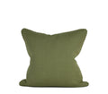 One-of-a-kind decorative pillow made from a 1950s French cotton jacquard featuring botanical motifs on a celadon green ground with twisted cord trim hand-sewn in Charlotte NC by Liz Saintsing