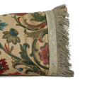 Hand-sewn decorative lumbar pillow crafted from a rare Italian jacquard dating to the 1940s and finished with metallic fringe from the 1720s antique vintage Parisian fabric Liz Saintsing Charlotte North Carolina