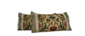 Hand-sewn decorative lumbar pillow crafted from a rare Italian jacquard dating to the 1940s and finished with metallic fringe from the 1720s antique vintage Parisian fabric Liz Saintsing Charlotte North Carolina