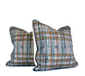 Hand-sewn multicolor striped decorative throw pillow made in Charlotte NC studio