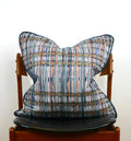 Hand-sewn multicolor striped decorative throw pillow made in Charlotte NC studio
